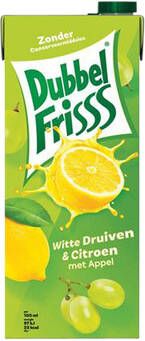 Dubbelfrisss Fruitdrank witte druif citroen pak 1500ml