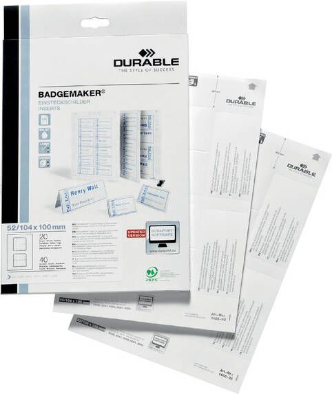 Durable Badgekaart 1420 bedrukbaar A6 80 stuks - Foto 2