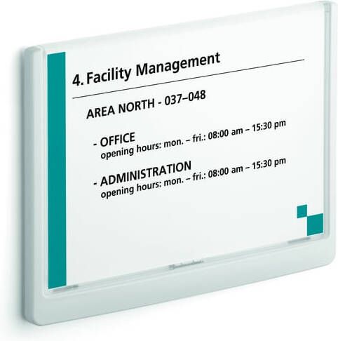 Durable Deurbordje Click sign A5 liggend wit