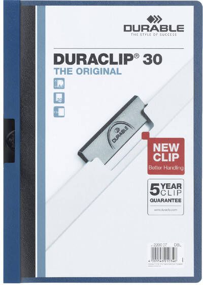 Durable Klemmap Duraclip A4 3mm 30 vellen blauw