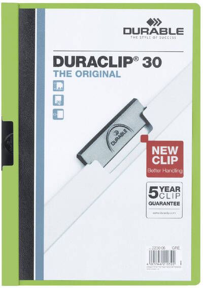 Durable Klemmap Duraclip A4 3mm 30 vellen groen
