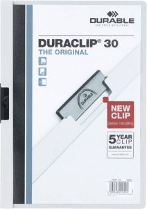 Durable Klemmap Duraclip A4 3mm 30 vellen wit