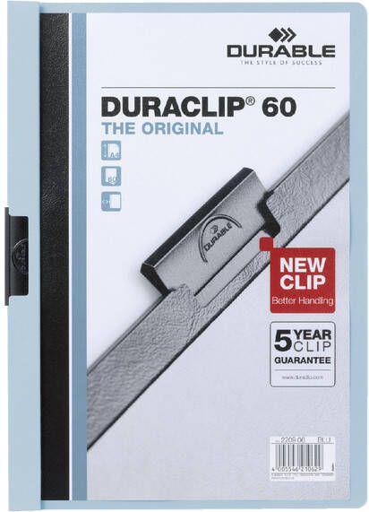Durable Klemmap Duraclip A4 6mm 60 vellen blauw