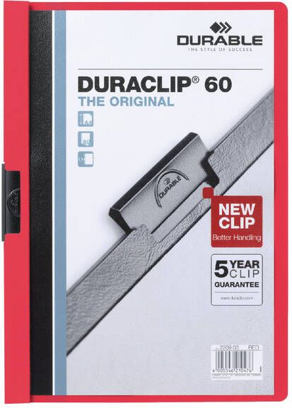 Durable Klemmap Duraclip A4 6mm 60 vellen rood