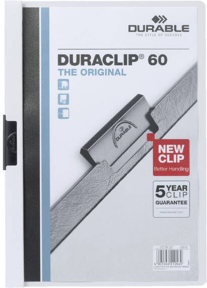 Durable Klemmap Duraclip A4 6mm 60 vellen wit