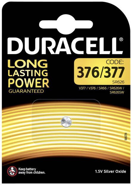 Duracell Batterij knoopcel 1x377 zilver oxideØ6 8mm 1 5V-18mA