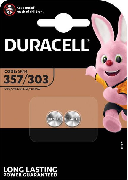 Duracell Batterij knoopcel 2x357 303 zilver oxideÃƒÆ Ã‹Å“11 6mm 2 stuks