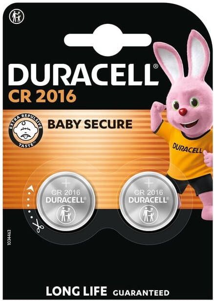 Duracell Batterij knoopcel 2xCR2016 lithiumÃ˜20mm 3V-90mAh