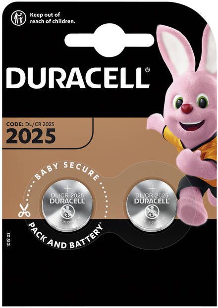 Duracell Batterij knoopcel 2xCR2025 lithiumØ20mm 3V-170mAh