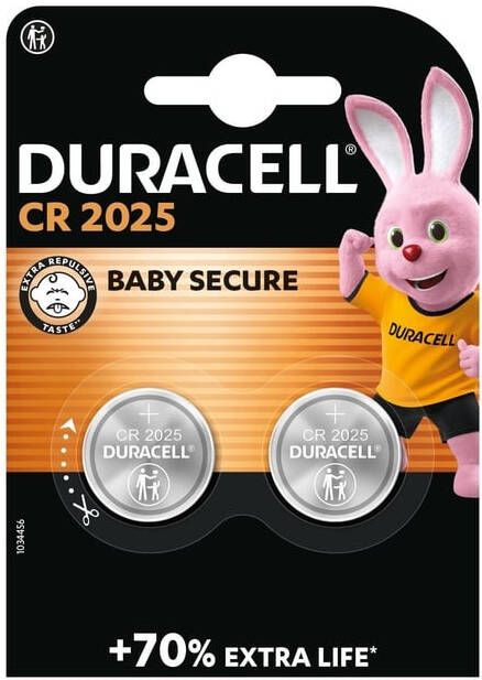 Duracell Batterij knoopcel 2xCR2025 lithiumÃ˜20mm 3V-170mAh