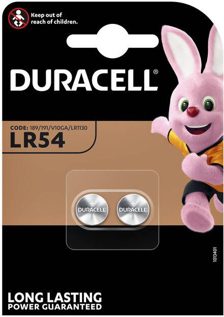 Duracell Batterij knoopcel 2xLR54 alkalineÃƒËœ11 6mm 2 stuks