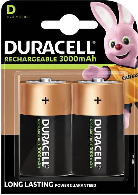 Duracell Batterij oplaadbaar 2xD 3000mAh Plus
