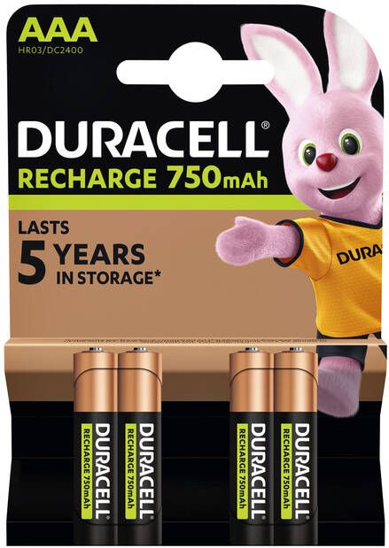 Duracell Batterij oplaadbaar 4xAAA 750mAh Plus