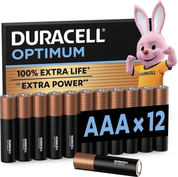 Duracell batterij Optimum AAA blister van 12 stuks