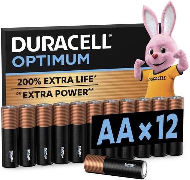 Duracell batterij Optimum AA blister van 12 stuks