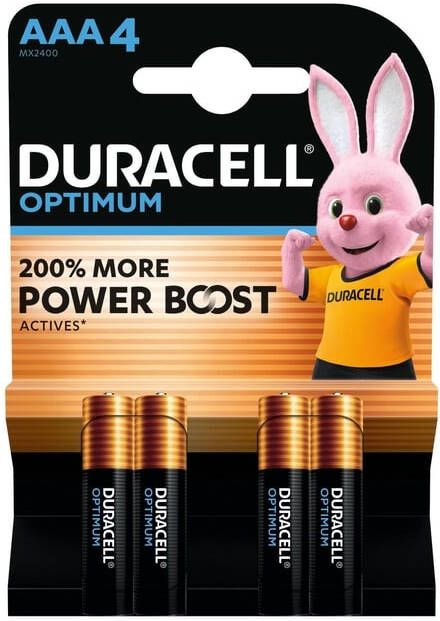 Duracell batterij Optimum AAA blister van 4 stuks