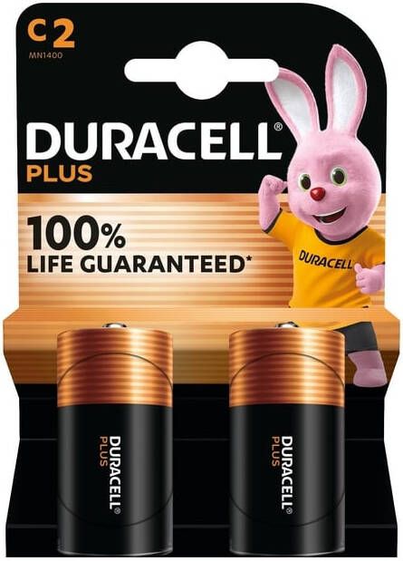 Duracell batterij Plus 100% C blister van 2 stuks
