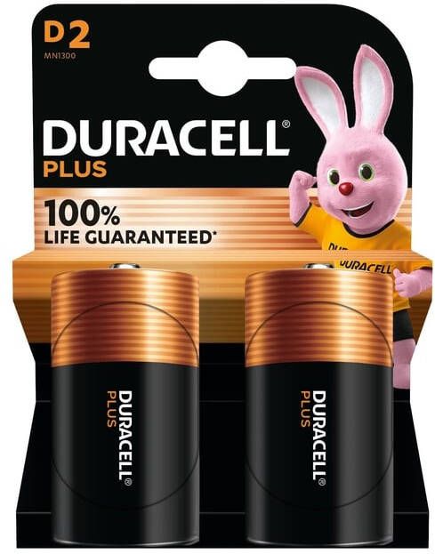 Duracell batterij Plus 100% D blister van 2 stuks