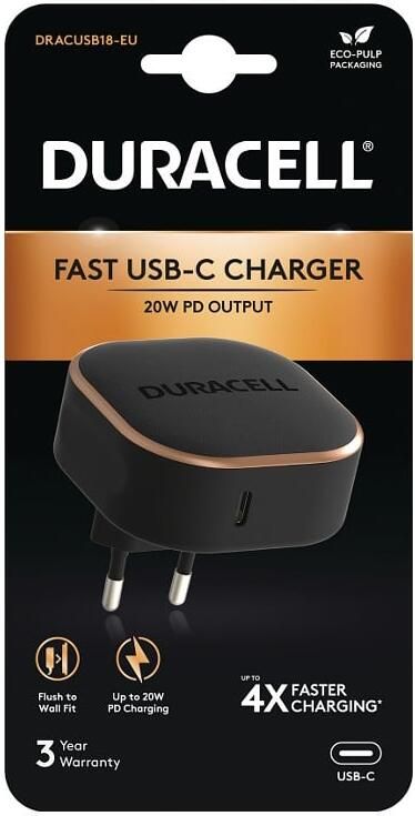 Duracell DRACUSB18-EU oplader voor mobiele apparatuur Zwart