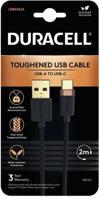 Duracell USB6062A USB-kabel Zwart