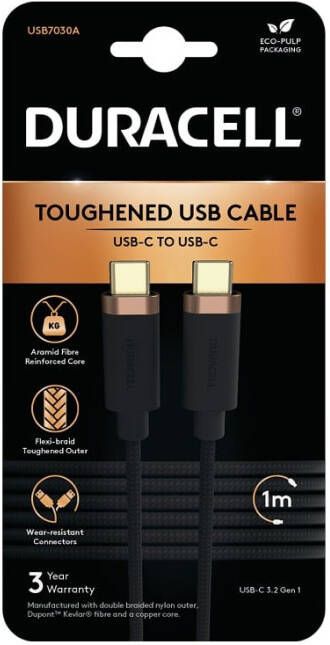 Duracell USB7030A USB-kabel Zwart