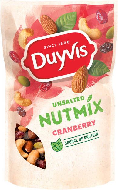 Duyvis ongezouten noten mix cranberry 125 gram