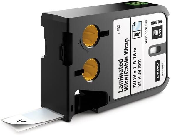 Dymo Labeltape XTL kabelwikkel 21mm zwart op wit