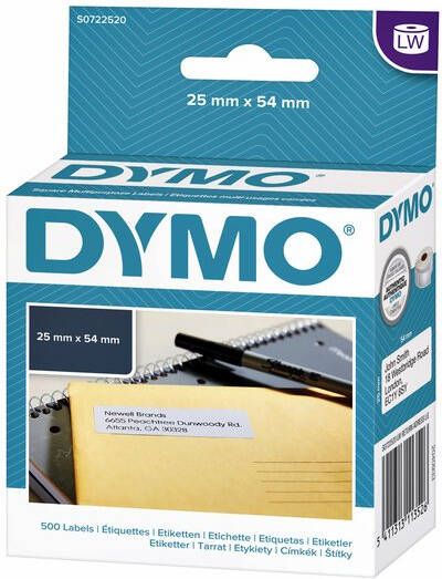 Dymo Etiket 11352 labelwriter 25x54mm retourlabel 500stuks