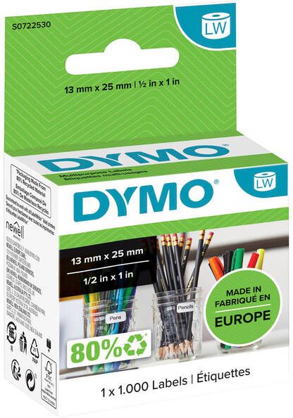 Dymo Etiket 11353 labelwriter 13mmx25mm verwijderbaar 1000stuks