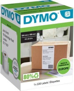 Dymo etiketten LabelWriter ft 104 x 159 mm wit 220 etiketten