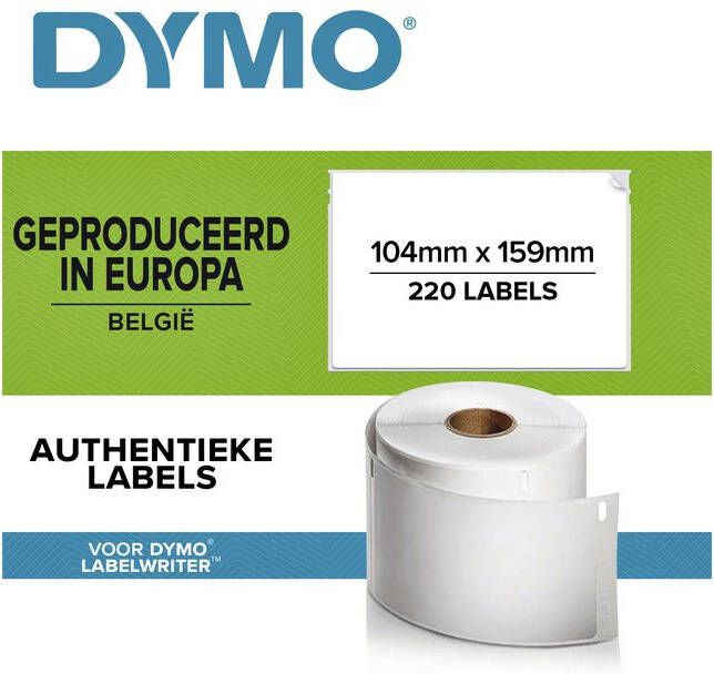 Dymo etiketten LabelWriter ft 104 x 159 mm wit 220 etiketten