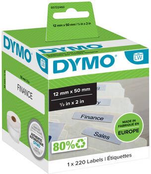 Dymo Etiket 99017 labelwriter 12x50mm hangmapruiter 220stuk