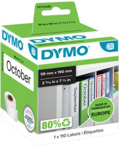 Dymo Etiket 99019 labelwriter 59x190mm ordner breed 110stuk