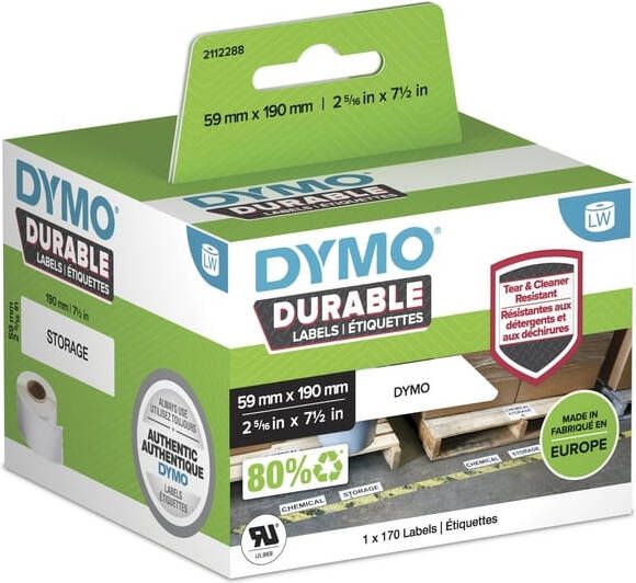 Dymo Etiket LabelWriter industrieel 59x190mm 1 rolá 170 stuks wit