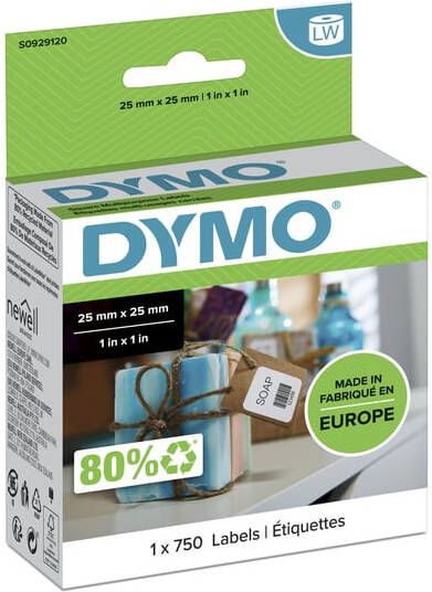 Dymo Etiket LabelWriter multifunctioneel 25x25mm 1 rolá 750 stuks wit