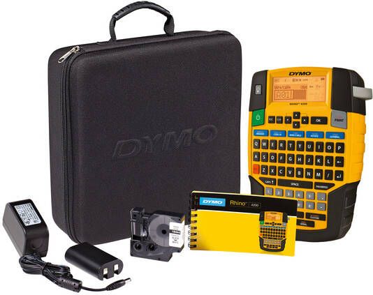 Dymo Labelprinter Rhino 4200 industrieel azerty 19mm geel in koffer