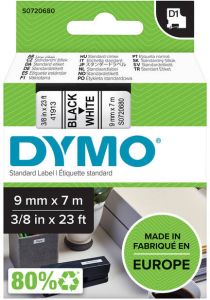 Dymo Labeltape 40913 D1 720680 9mmx7m zwart op wit