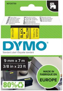 Dymo Labeltape 40918 D1 720730 9mmx7m zwart op geel