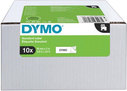 Dymo Labeltape D1 45803 19mmx7m polyester zwart op wit doos Ã  10 stuks