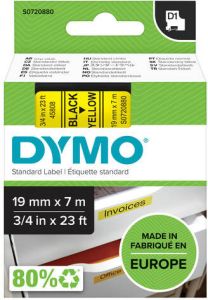 Dymo Labeltape 45808 D1 720880 19mmx7m zwart op geel