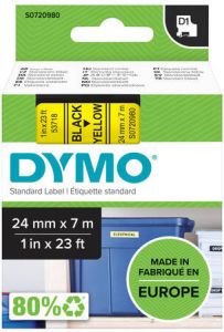 Dymo Labeltape 53718 D1 720980 24mmx7m zwart op geel