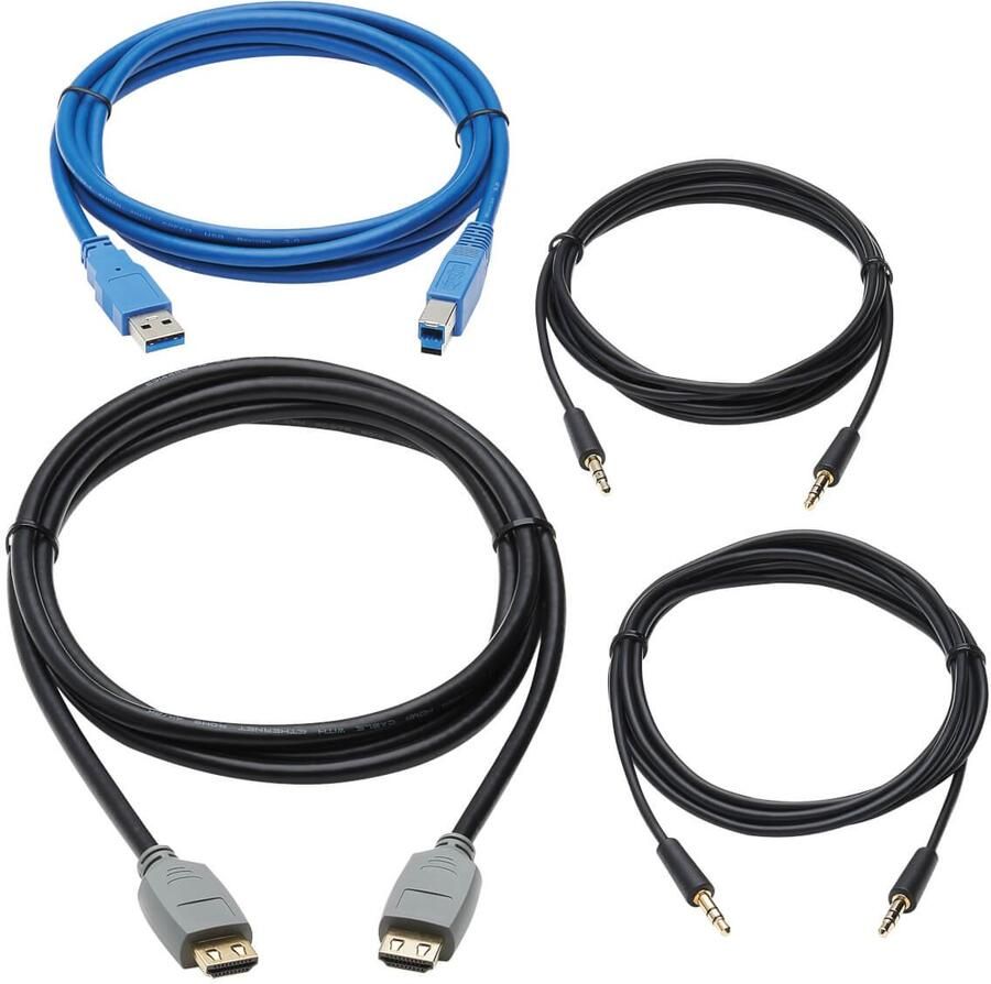 Eaton Tripp Lite P785-HKIT10 toetsenbord-video-muis (kvm) kabel Zwart Blauw Grijs 3 m