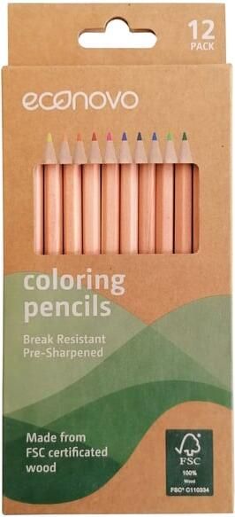 Econovo Kleurpotloden assorti blister Ã  12 stuks