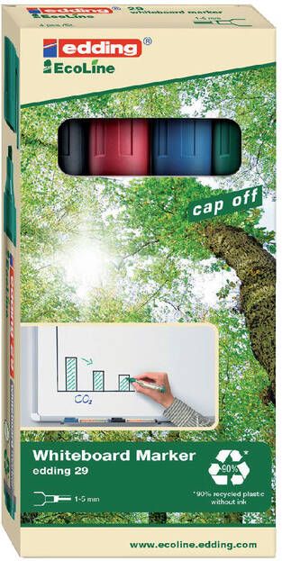 Edding Ecoline Viltstift edding 29 whiteboard Ecoline rond 1-5mm assorti setà 4 stuks - Foto 4