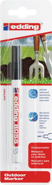 Edding Viltstift 8055 outdoor 1-2mm zwart blisterà 1 stuk