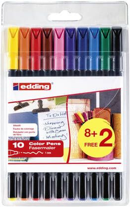 Edding Fineliner 1200 fijn assorti setà 8+2 gratis