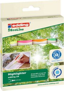 Edding Markeerstift Ecoline e-24 etui van 4 stuks in geassorteerde kleuren