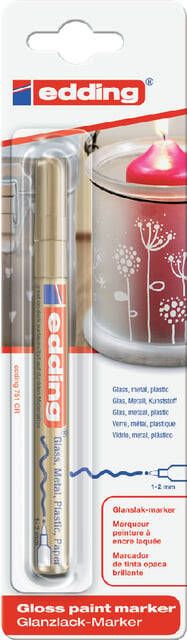Edding Paintmarker 751 op oliebasis 1-2mm goud blisterà 1 stuk