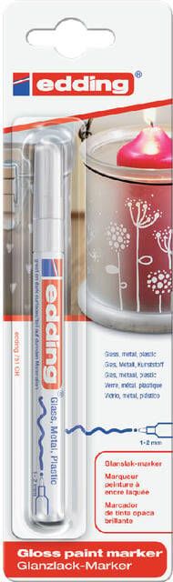 Edding Paintmarker 751 op oliebasis 1-2mm wit blisterà 1 stuk