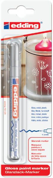 Edding Paintmarker 751 op oliebasis 1-2mm zilver blisterà 1 stuk